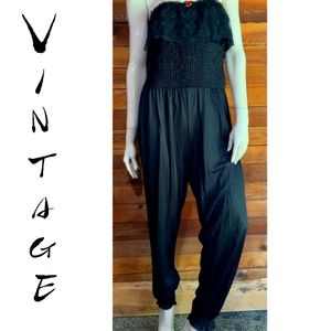 🏆HOST PICK🏆Vintage Lingerie Black Tube Top Jumpsuit One Piece